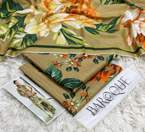 Baroque 3pc Lawn with Lawn Dupata