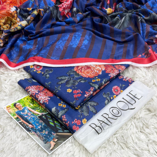 Baroque 3piece Lawn Printed