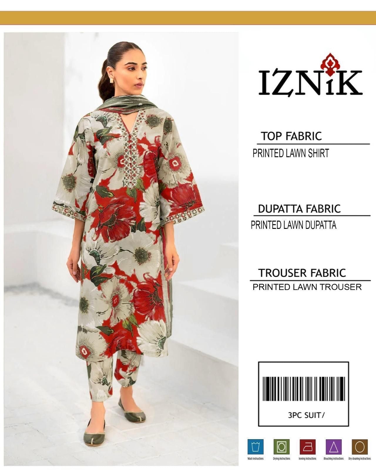 Iznik 3piece Summer Lawn